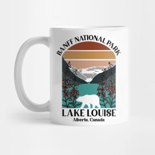 Retro Stripes Banff National Park Mug